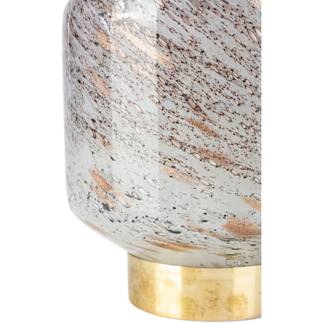 Art Glass Decorative Bottles in Gold and White - Set of 3 - HER Home Design Boutique